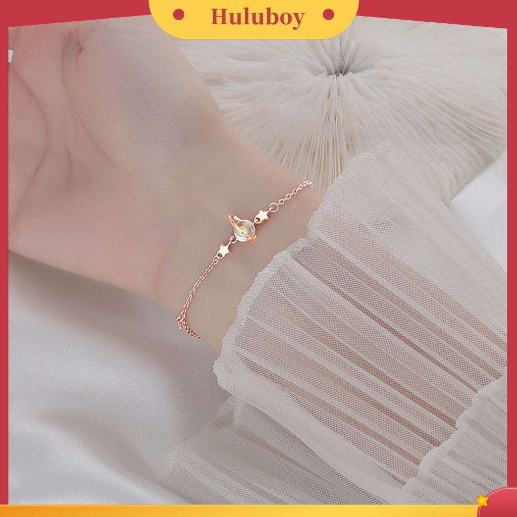 Hu Hu Hu Hu Hu Alat Bantu Pasang Kacamata♡ Perhiasan Gelang Wanita Dengan Liontin Batu Bulan Bintang Planet Romantis
