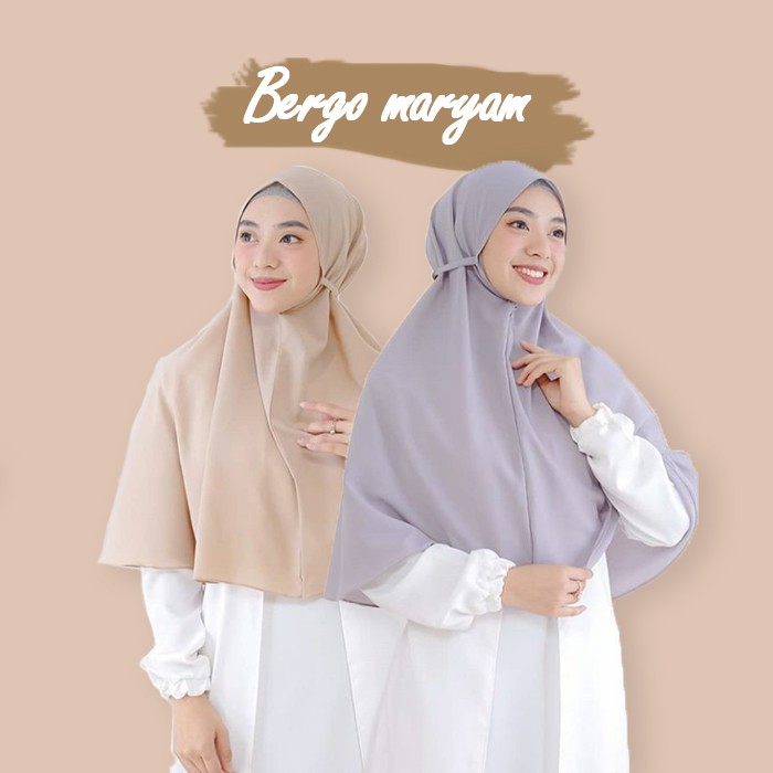  Bergo  maryam  diamond hijab crepe jilbab  tali non pet 