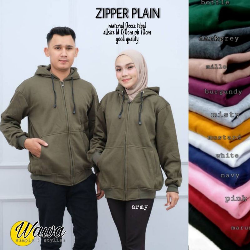 Zipper plain jaket couple jaket polos couple jaket fleece tebal jaket fleece jaket branded jaket cow