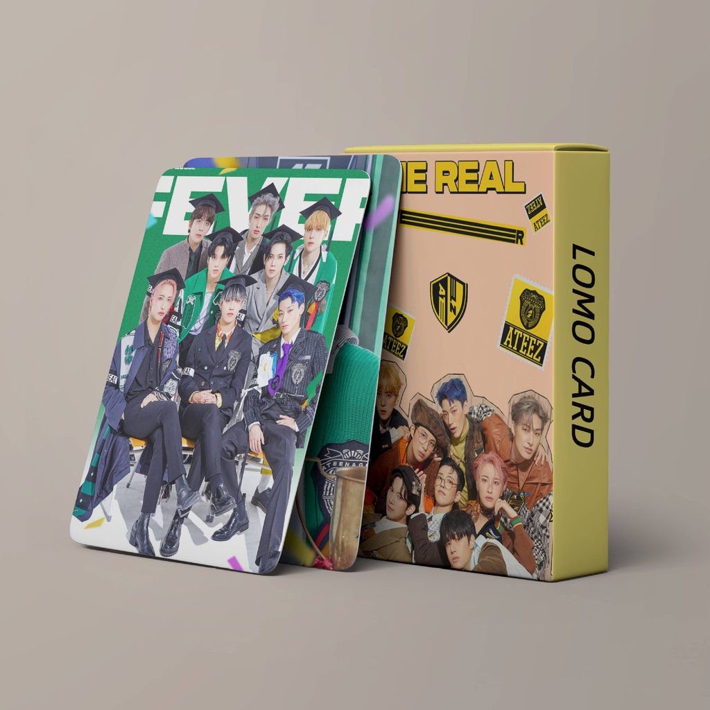 30pcs / Kotak Kartu Lomo Kpop ATEEZ The Real Lomo Untuk Hadiah Penggemar