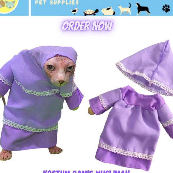 baju kucing baju lebaran kucing baju gamis hijab untuk kucing
