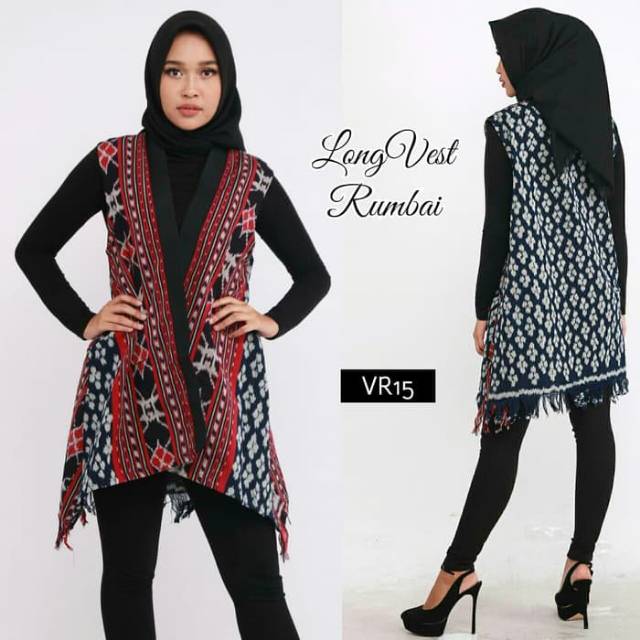 Longvest tenun motif toraja a200