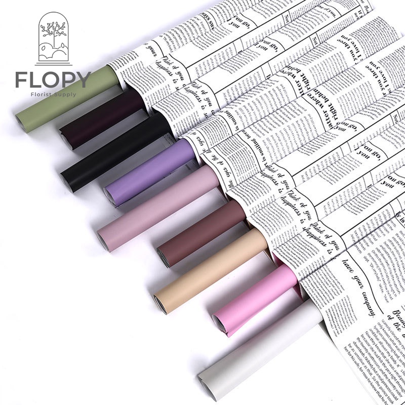 

[5 Lembar] Cellophane News Paper Bicolor / Wrapping Paper Buket Bunga Kertas Tissue - FWPA