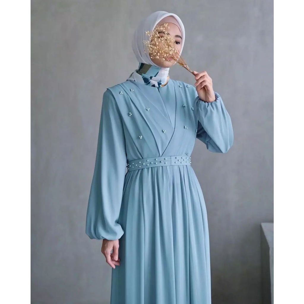 Tiara dress | gamis wanita | dress aplikasi mutiara