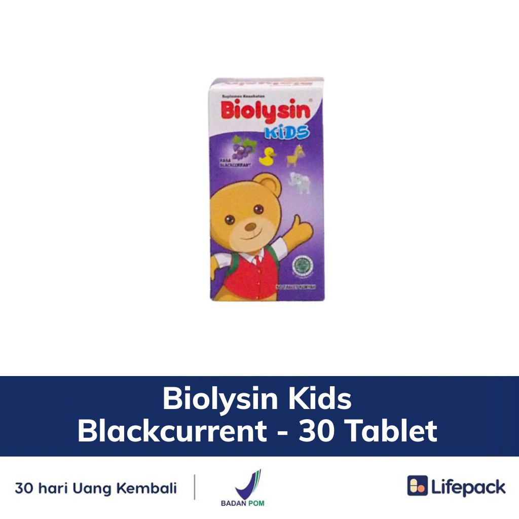 Biolysin Kids Blackcurrent - 30 Tablet - Vitamin Tablet Hisap Anak - JOVEE-Blackcurrent