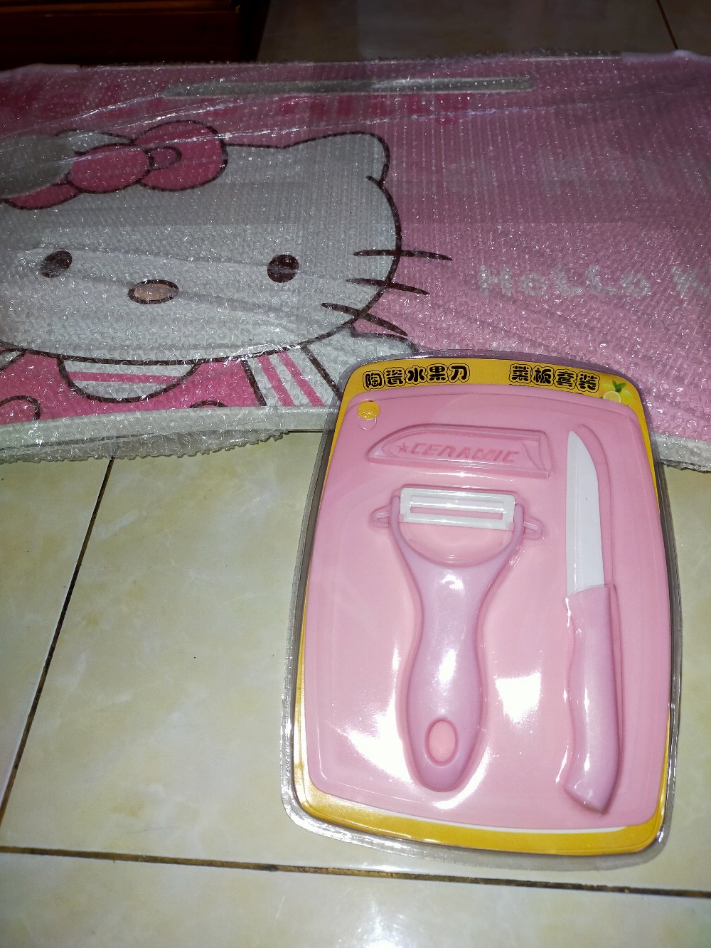 Pisau Set Keramik 3 In 1 Pisau Set / Alat Dapur / Pisau / Talenan