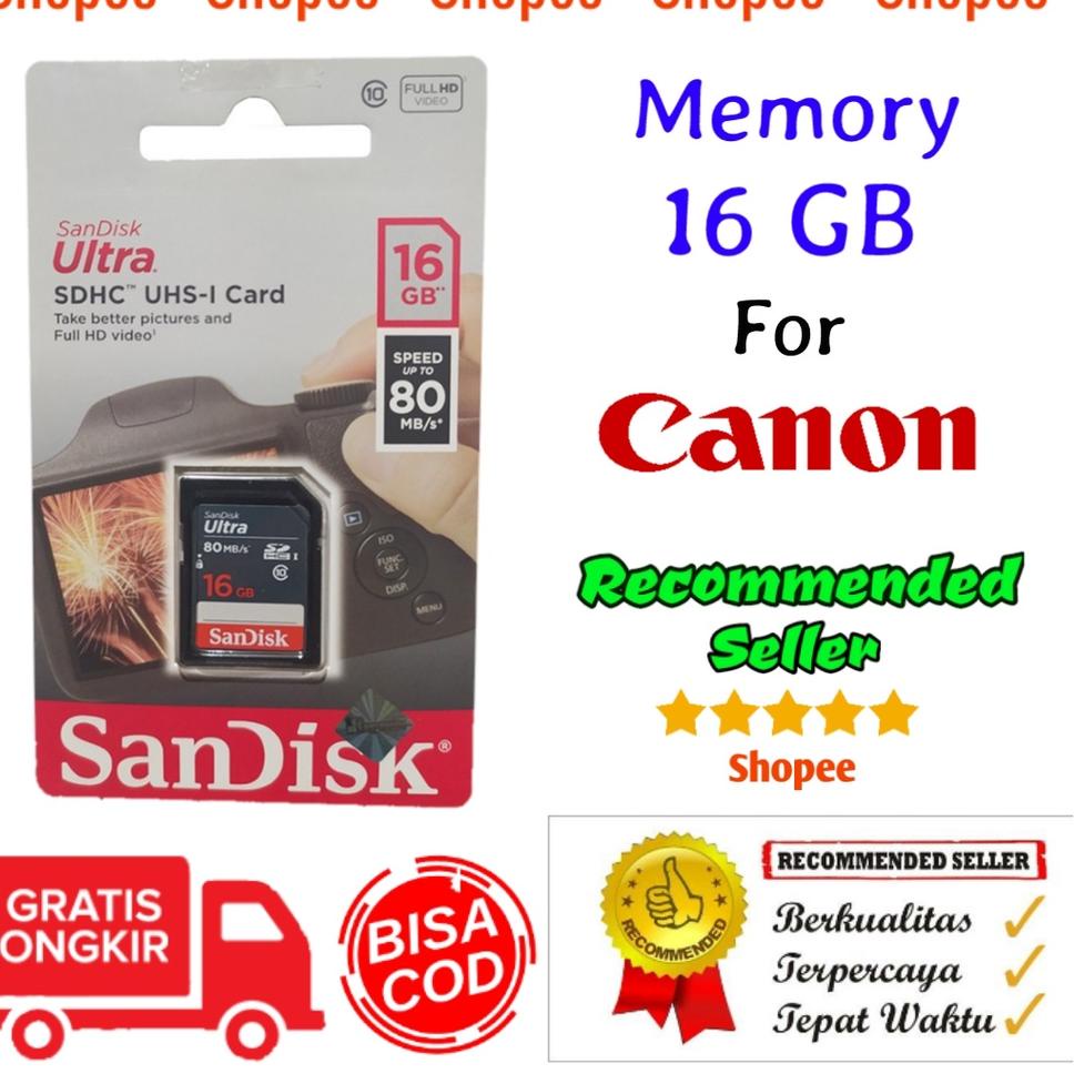 [KODE 70S7G] Memory card 16GB 32GB 64GB kamera canon eos M M3 M5 M6 M2 M10 M50 M100 M200 EosM 5DS 60