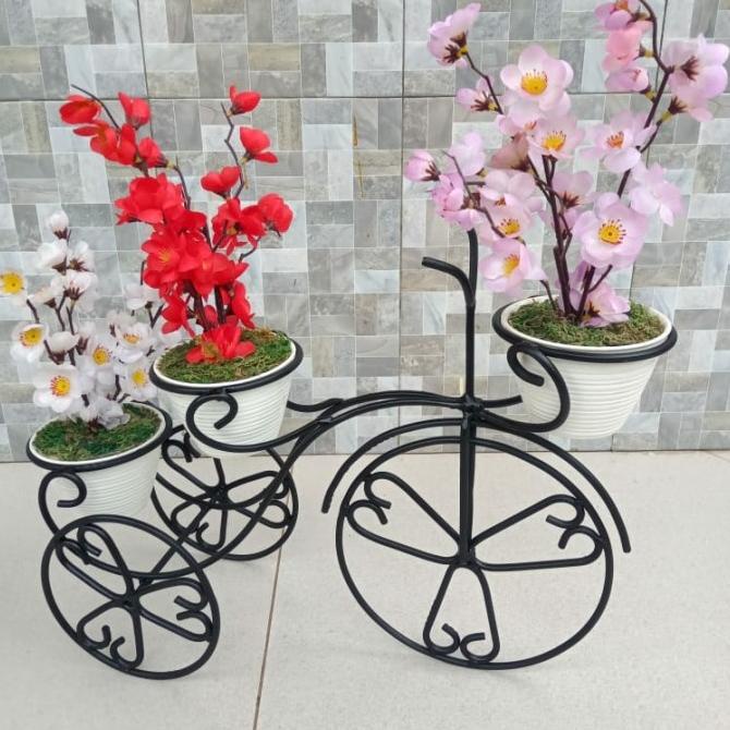 *$*$*$*$] RAK BUNGA SEPEDA CANTIK LUCU 100% BAHAN BESI KOKOH (tanpa pot&bunga)