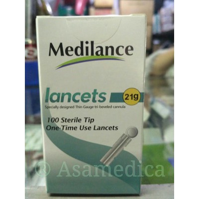 Medilance Blood Lancet 21G / Jarum Bekam Isi 100 21G