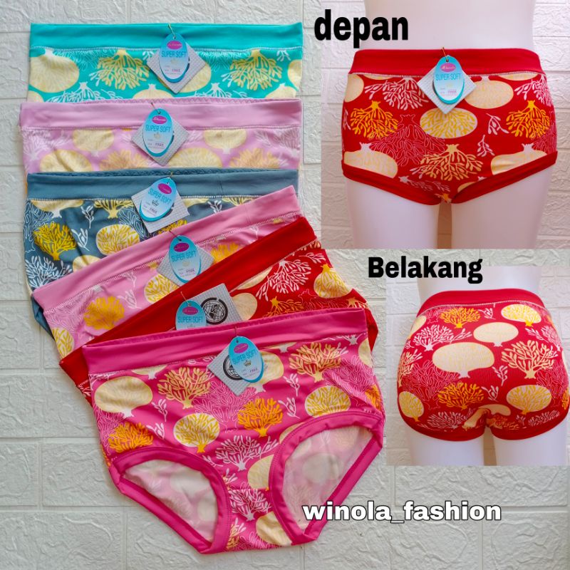 Celana Dalam Wanita/ CD Bahan Satin Lembut Fit To BB 55kg