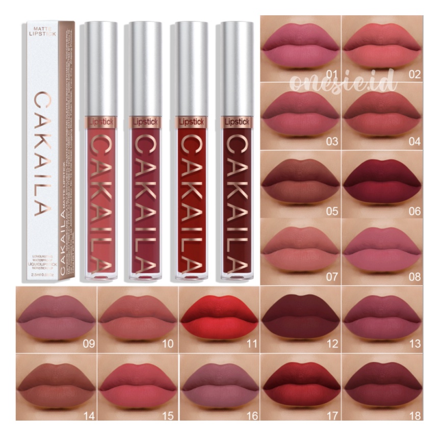 CAKAILA Lipstik Matte Lipstick Liquid Waterproof Long Lasting 18 Warna Cmaadu XX019