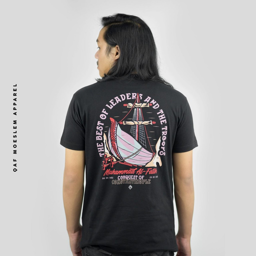 Kaos Muslim Pria Unik : Qaf Apparel Original Sejarah Islam  Ukuran M,L,XL,XXL Muhammad Al Fatih