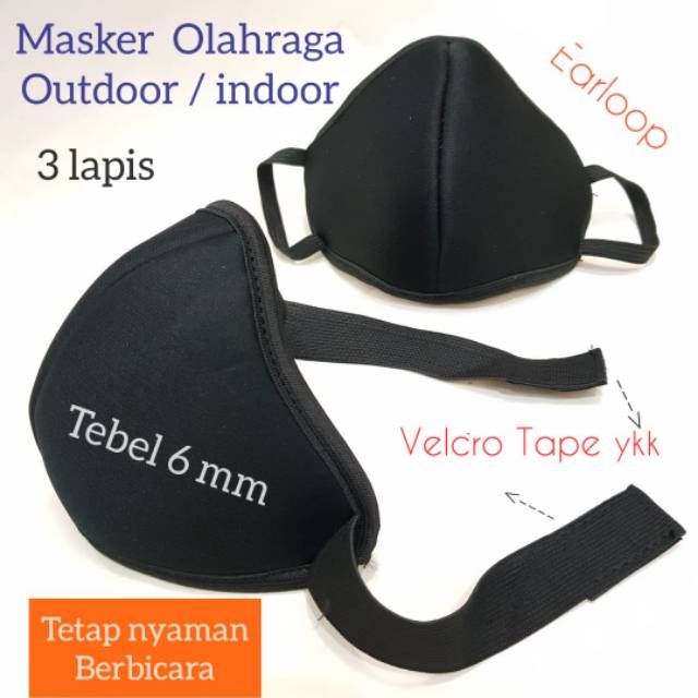 Masker Sport / Olahraga / Kerja / bermotor Outdoor dan Indoor Velcro. Sy1407