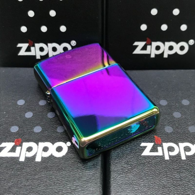 Korek zippo motif pelangi / rainbow grade original box exclusif