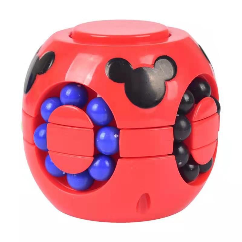 Mainan anak spinner bulat 3 warna / Cube Spinner Magic Bean - Premium Rubik