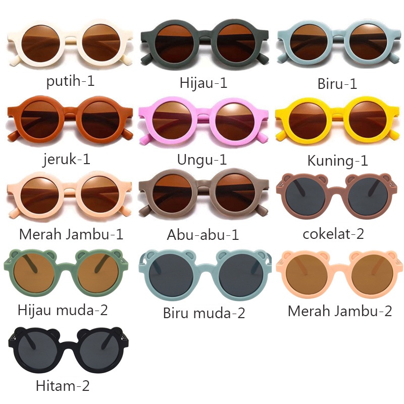 KACAMATA BINGKAI BULAT ANAK/ KACAMATA ANAK FASHION VIRAL / KACAMATA ANTI ULTRAVIOLET SUNGLASSES ANTI SILAU SINAR MATAHARI UNTUK ANAK/LAKI-LAKI PEREMPUAN/BAYI-1