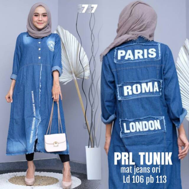 Tunik jeans halus ori