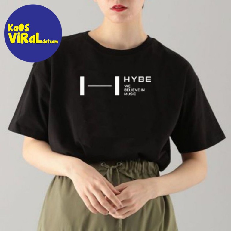 BAJU KAOS KPOP HYBE WE BELIEVE IN MUSIC T-SHIRT UNISEX FASHION
