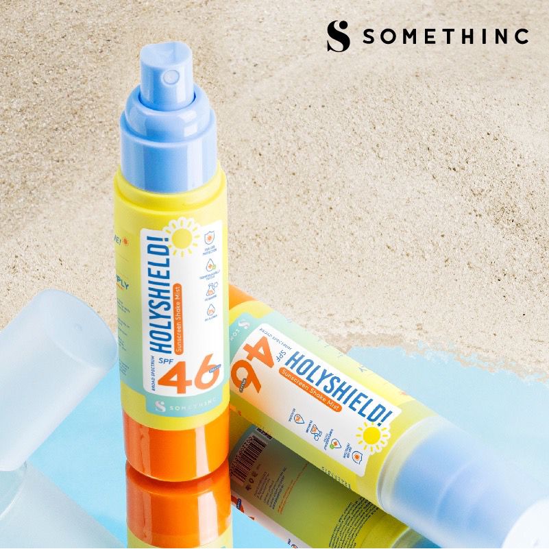 Somethinc Holyshield! Sunscreen Comfort Corrector Serum Glowing Up Sunscreen Stick Shake Mist SPF 50+ PA++++ Sunblok Wajah Sunblok Muka