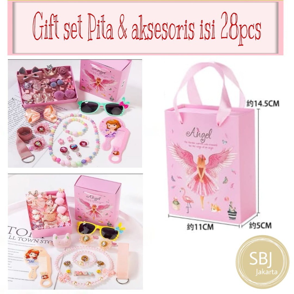 Pita Rambut GIFT SET Hadiah Anak isi 28 pcs / Pita Rambut Anak Meronce ISI 28 PCS ITEM