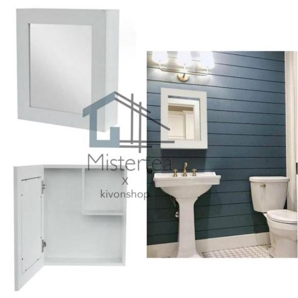 RAK CERMIN / MIRROR CABINET / KACA TOILET / KACA KAMAR MANDI [MERK ZYO] (KODE 1309)