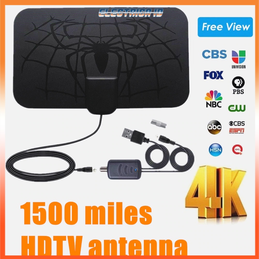 Taffware Antena TV Digital DVB-T2 High Gain 25dB with Signal Booster Amplifier - TFL-D146