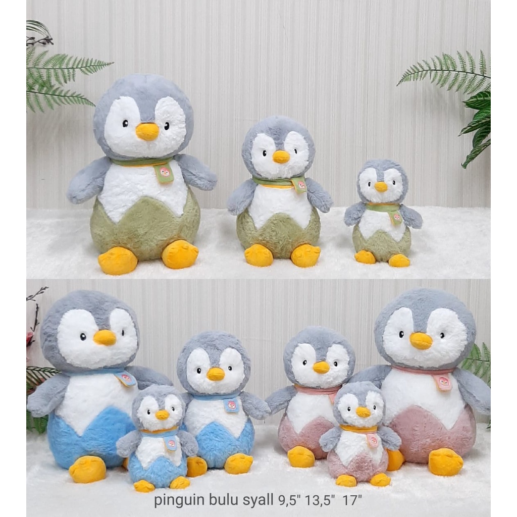 Boneka Pinguin Bulu Syall Size 12&quot;/34cm/boneka animal/boneka anak lucu/