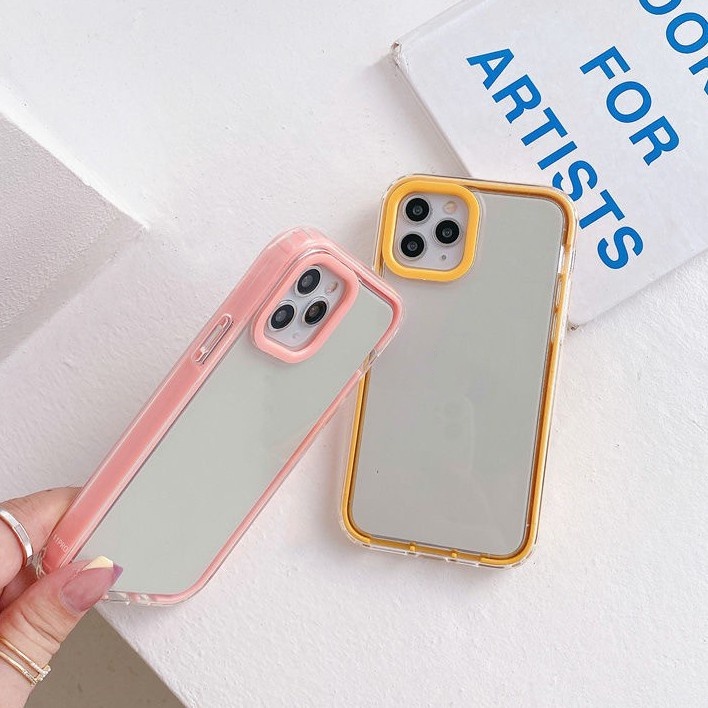 Colorful Frame 3 In 1 Lens Protection Phone casing for IPhone 13 12 11 Pro Max X Xs Max XR 8 7Plus Crystal Shock Resistant