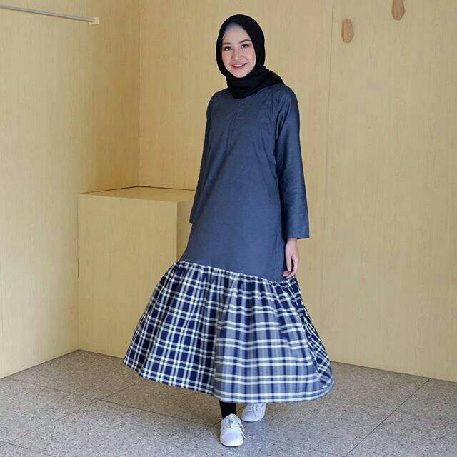 Ziya Dress Denim Flanel Navy