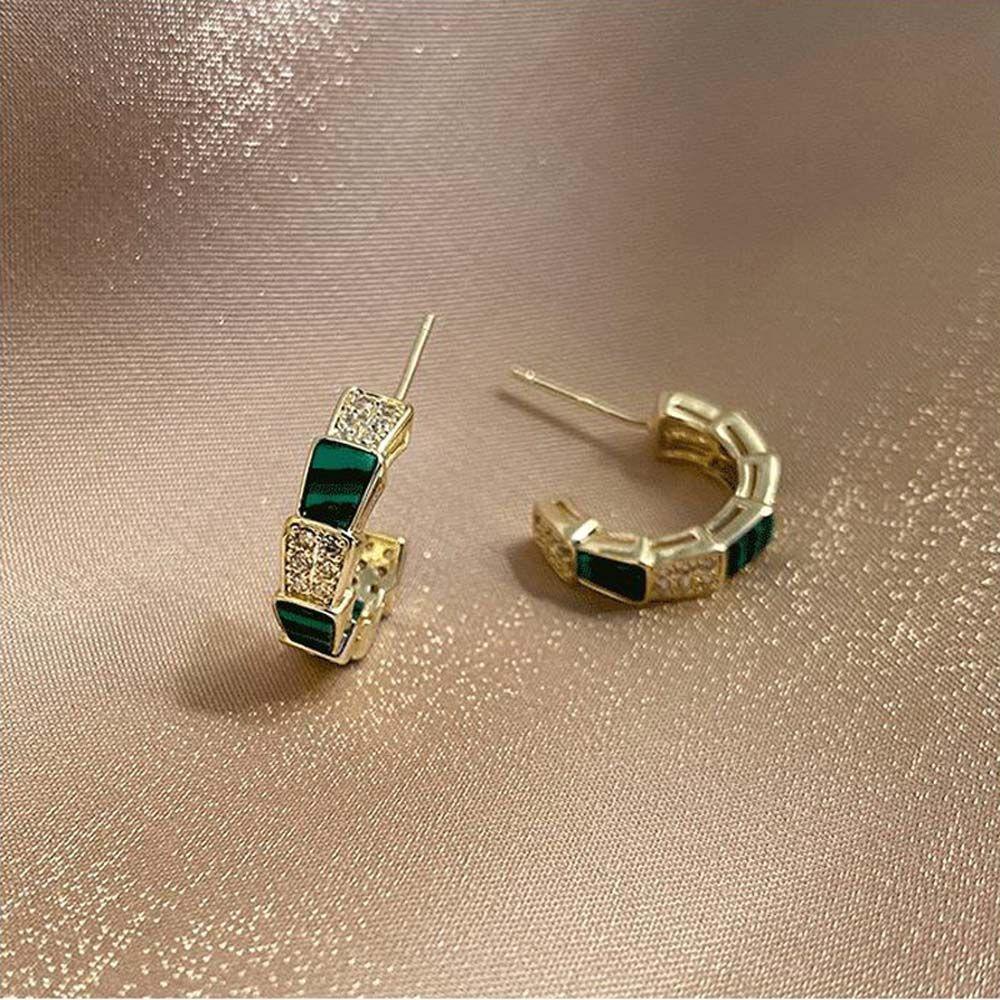 Mxbeauty Anting Hoop Aksesoris Telinga Temperamen Hadiah Perempuan Geometris Berlian Imitasi Anting Korea