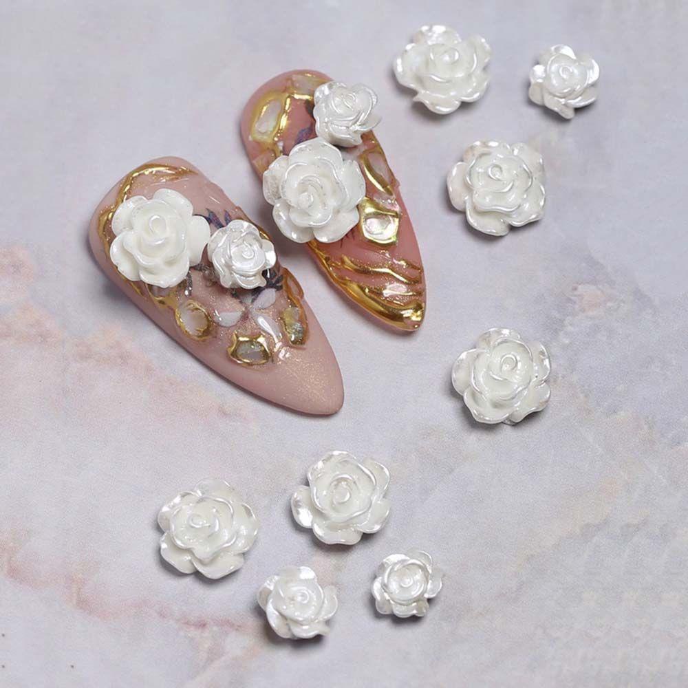 AUGUSTINA Agustina Camelia Dekorasi Kuku Putih Pesona Mutiara Berlian Jepang Baroque DIY Hiasan