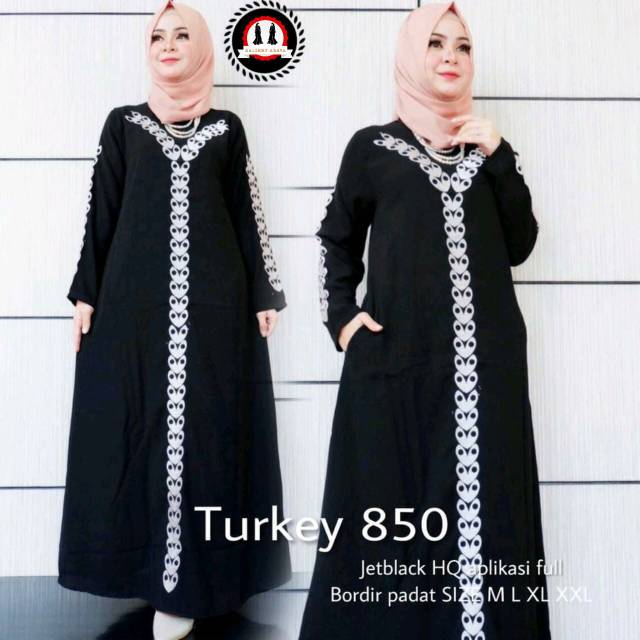 Abaya bordir abro silver