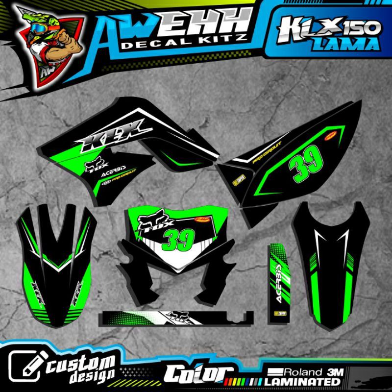 DECAL KLX LAMA KLX 150 S DTRACKER LAMA HIJAU SIMPLE