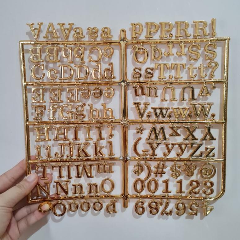 

[KODE 8NHSZ] [Gold] Tambahan huruf untuk papan nama bayi letter board