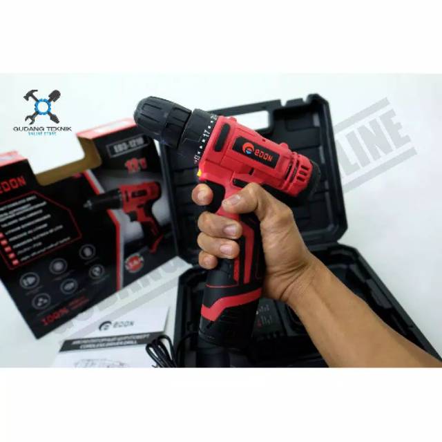 PROMO MURAH Bor Cordless Edon ED3 1210 / Mesin Bor Baterai Edon 12V Cordless Drill Edon 12 V