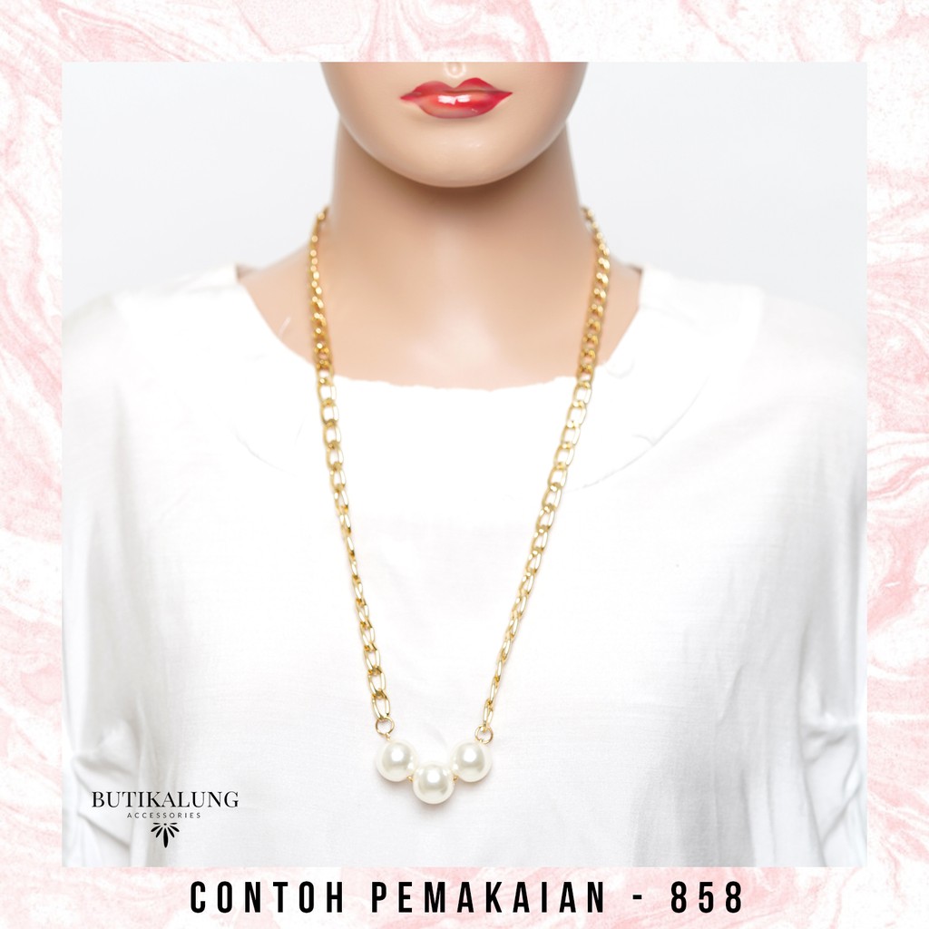 Kalung Panjang Kalung Mutiara Kalung Hijab Aksesoris Fashion 858