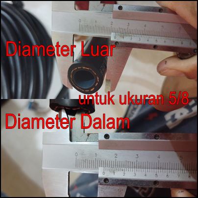 Selang slang karet ac mobil r12 r134 r134a ukuran 1/2 3/8 5/8 meteran