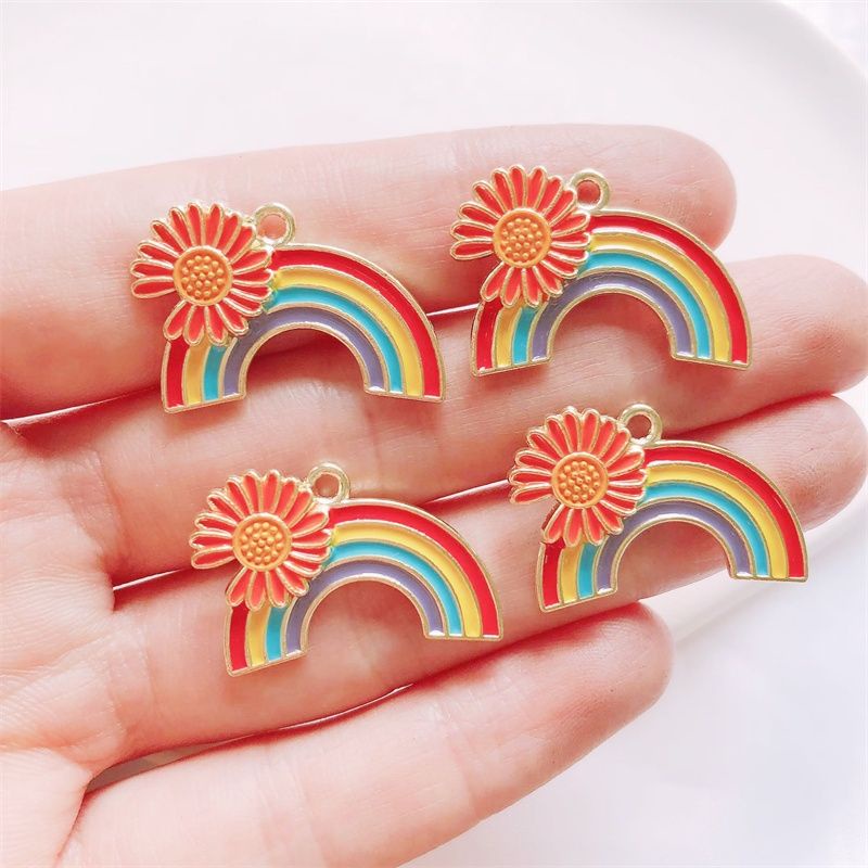 Bandul Kalung Gelang Bentuk Rainbow Bunga