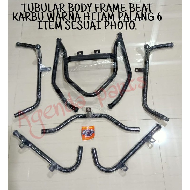 TUBULAR BODY FRAME HONDA BEAT KARBU WARNA HITAM PALANG 6 ITEM SESUAI PHOTO