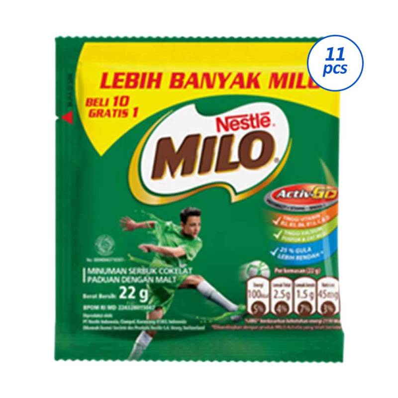 

NESTLE - Susu Bubuk Milo Activ Go Minuman Coklat [1 Sachet/ 22 g]