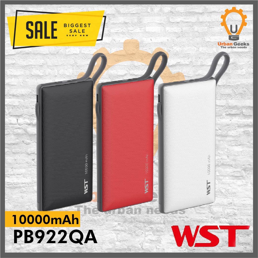 Powerbank 10000mAh WST PB922QA Quad Output Integrated Cable