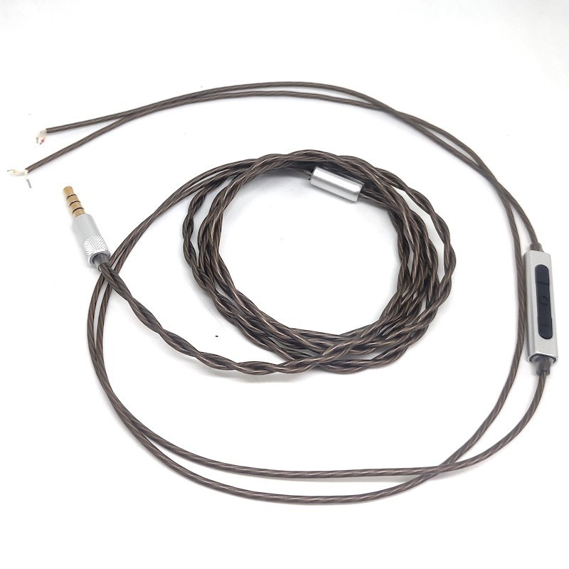 High End Hand Braid Silver Plated Cable Replacement With Mic Vol Ctr