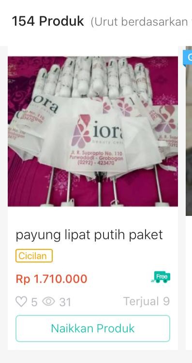 Payung Lipat Putih Paket