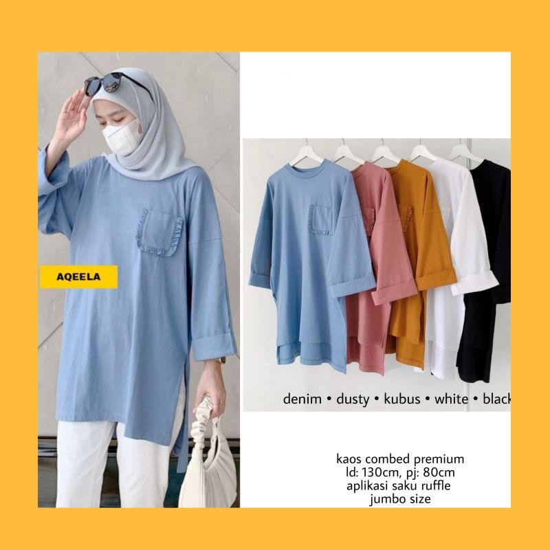 Kaos oversize Tunik katun combed jumbo bigsize polos