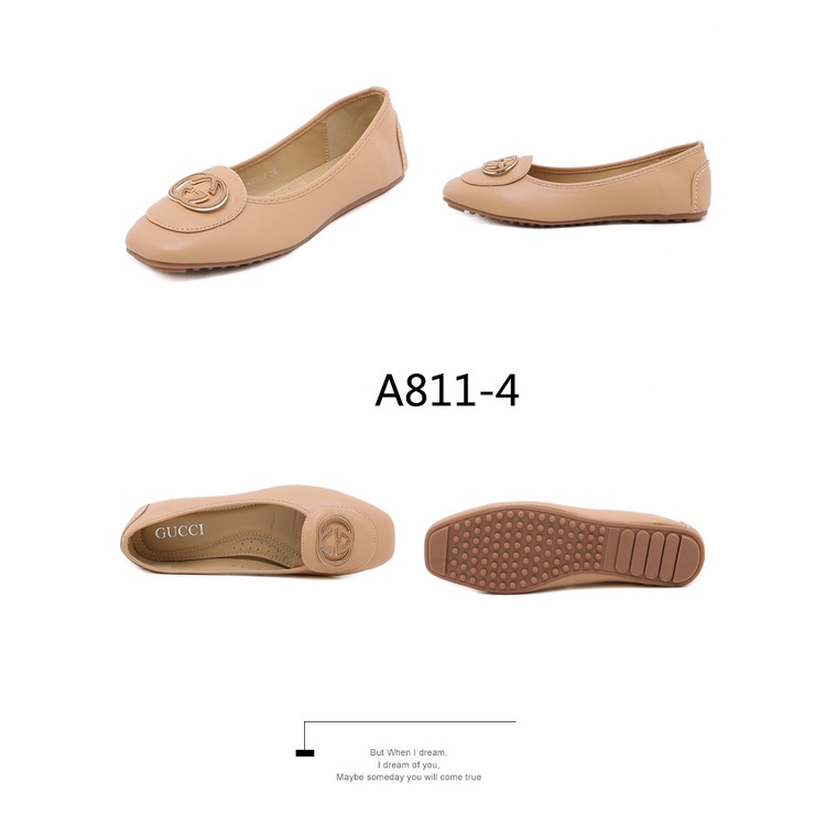 GC Leather Double G Ballet Flat Shoes #A811-4