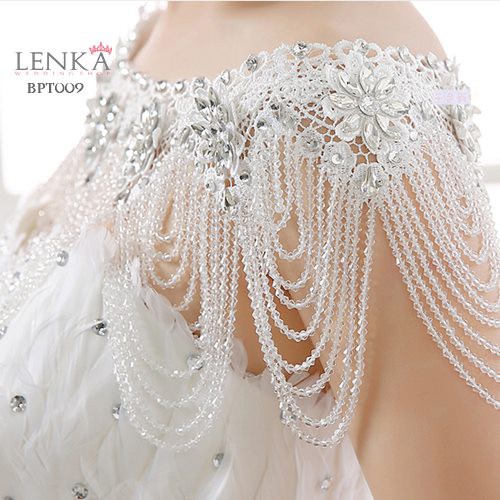 [STOK TERBATAS] BRIDAL BOLERO CRYSTAL MUTIARA WEDDING PESTA WANITA BPT009