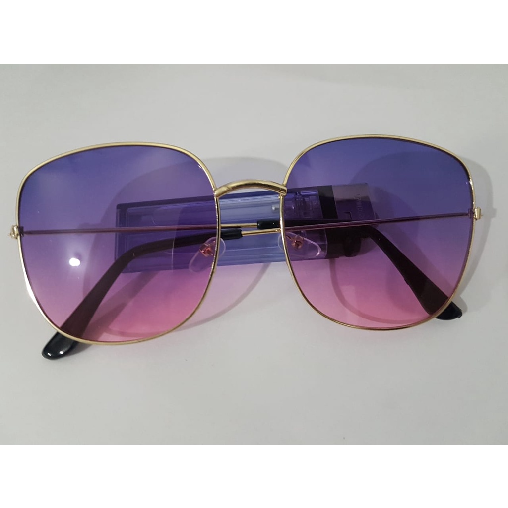[CDM] KACAMATA BENTUK KOTAK FASHION WANITA PRIA / SUNGLASS LENS GUARDIANT NEW IMPORT-GOLD BIRU PINK