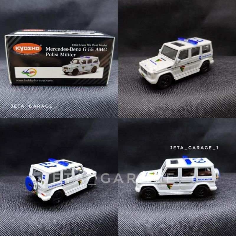 Kyoso Skala 1:64 Body diecast Mercedes Benz G55 AMG Polisi Militer (PM)