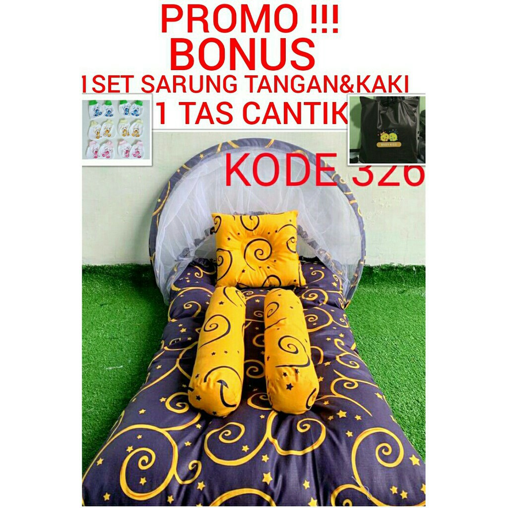 Perlengkapan Tidur Bayi Set Kelambu Portable | Tempat Tidur Bayi Baru Lahir | Kasur Bayi Kelambu New