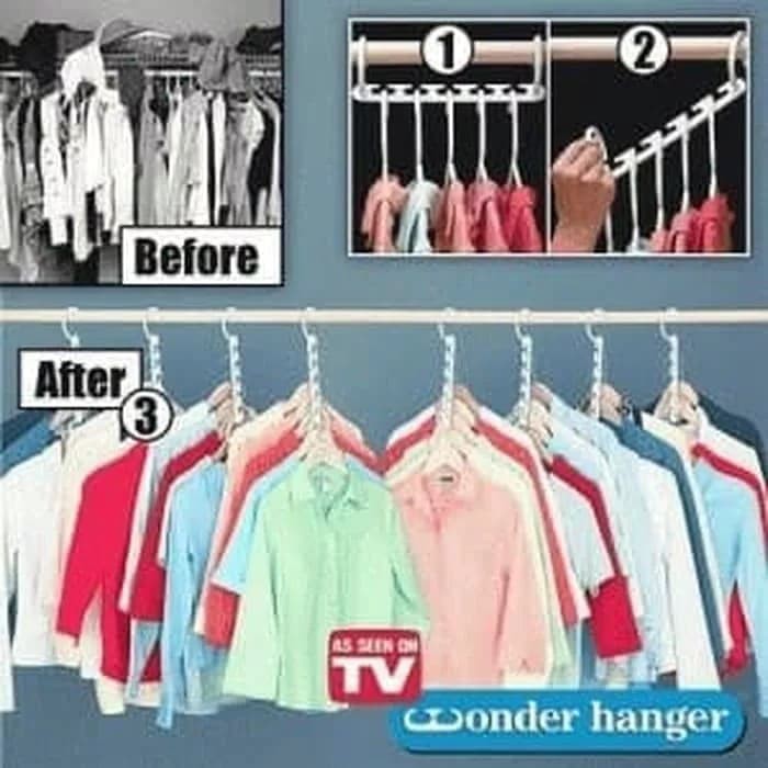 ⭐️ Jendela Kosmetik ⭐️ Gantungan Baju 9 Lubang / Hanger / Hanger Gantungan Baju / Magic Hanger / Magic Hnger Gantungan Baju / Hanger Multifungsi / Magic Hanger 9 in 1